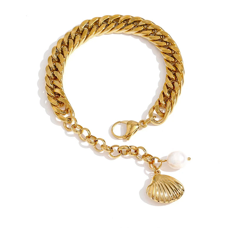 Natural pearl chain bracelet 