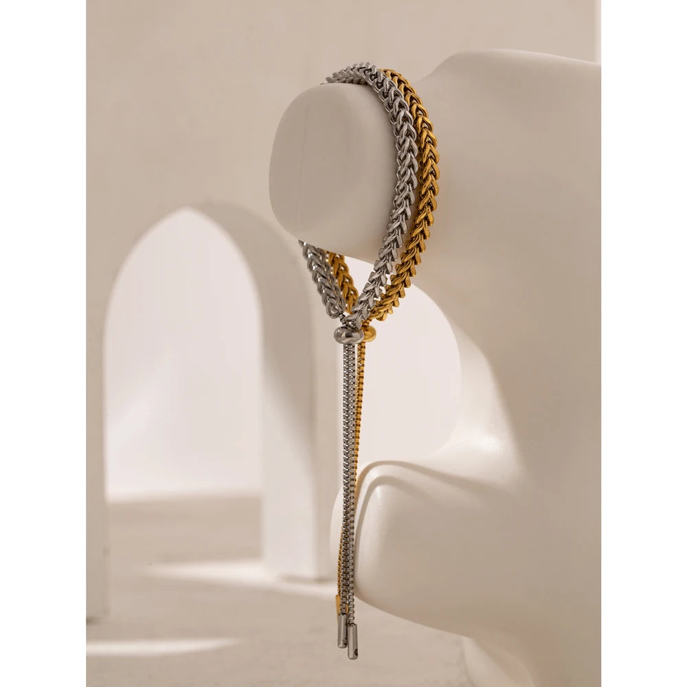 Yhpup Minimalist Chain Stainless Steel Bracelet Statement 18 K Metal Girls Trendy Jewelry бижутерия для женщин Gift Waterproof