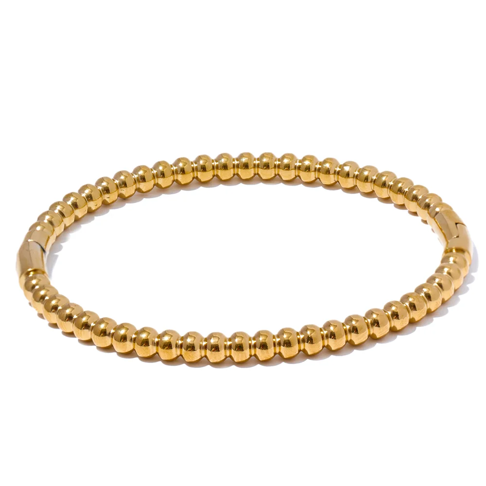 Yhpup 57mm Stainless Steel Statement Bracelet Bangle Charm Metal Handmade Polished Wrist Jewelry Waterproof Accessories