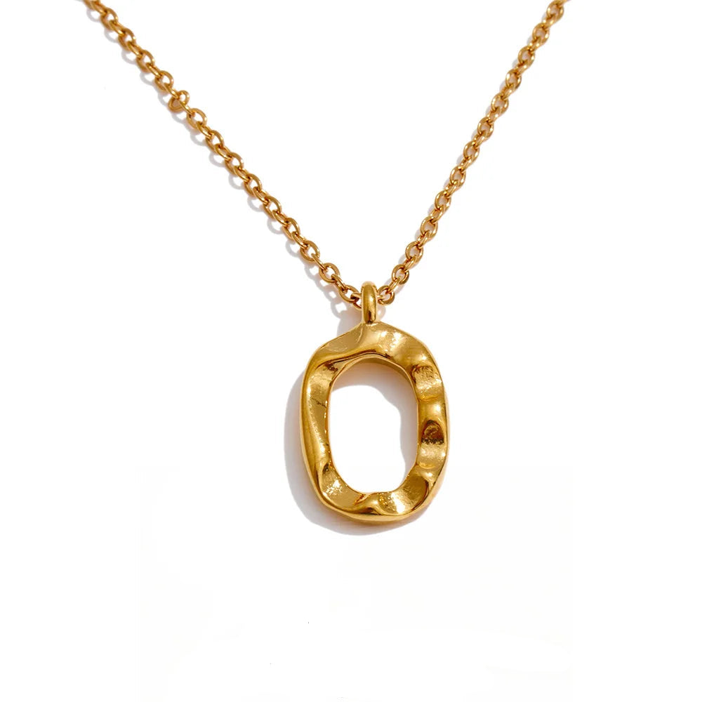 hollow oval necklace 