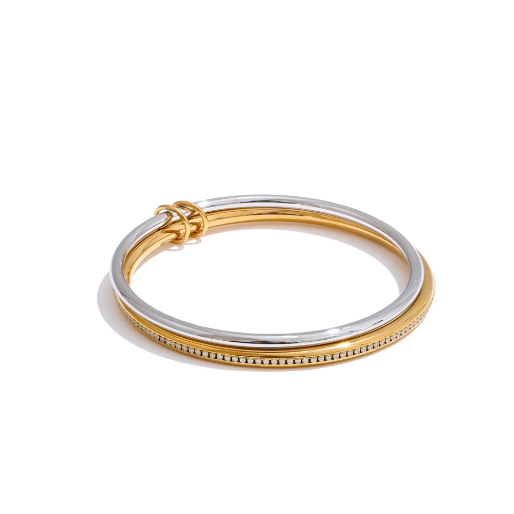 62mm Double Circle Zircon Bracelet 