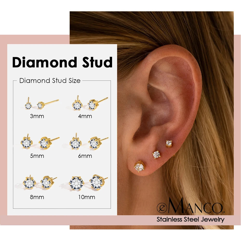 أقراط ستد دائرية مينيمال مطلية بالذهب