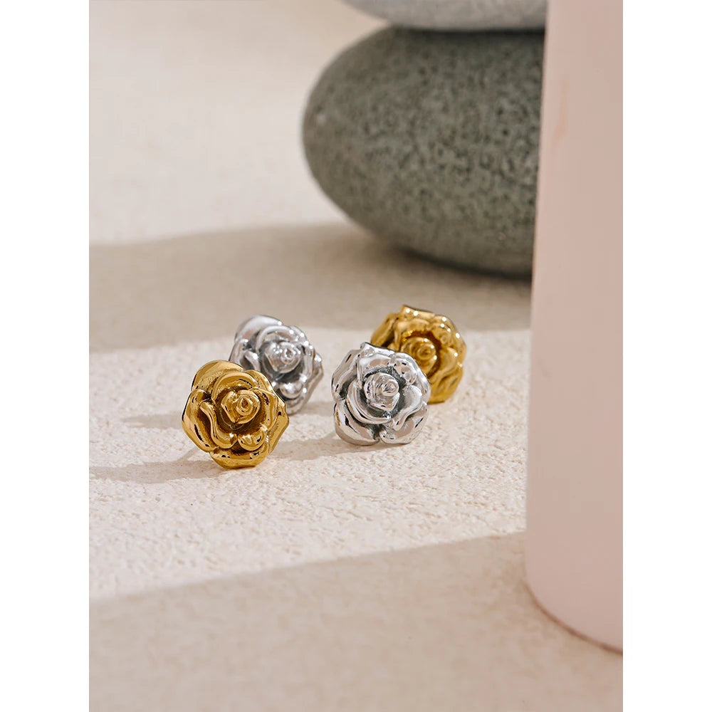 small rose earrings 