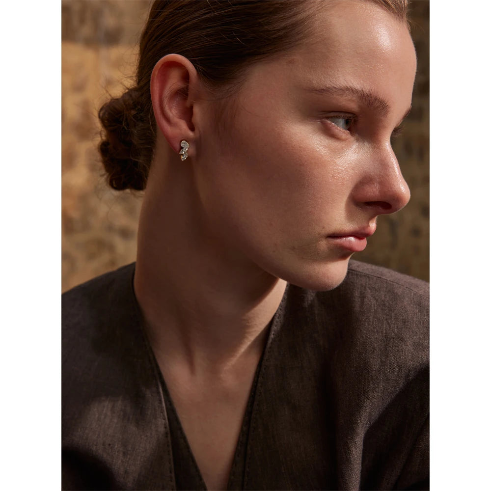 Small wing earrings with shiny zircon 