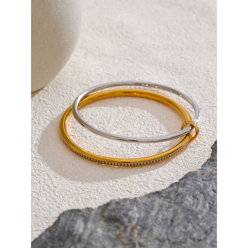 62mm Double Circle Zircon Bracelet 