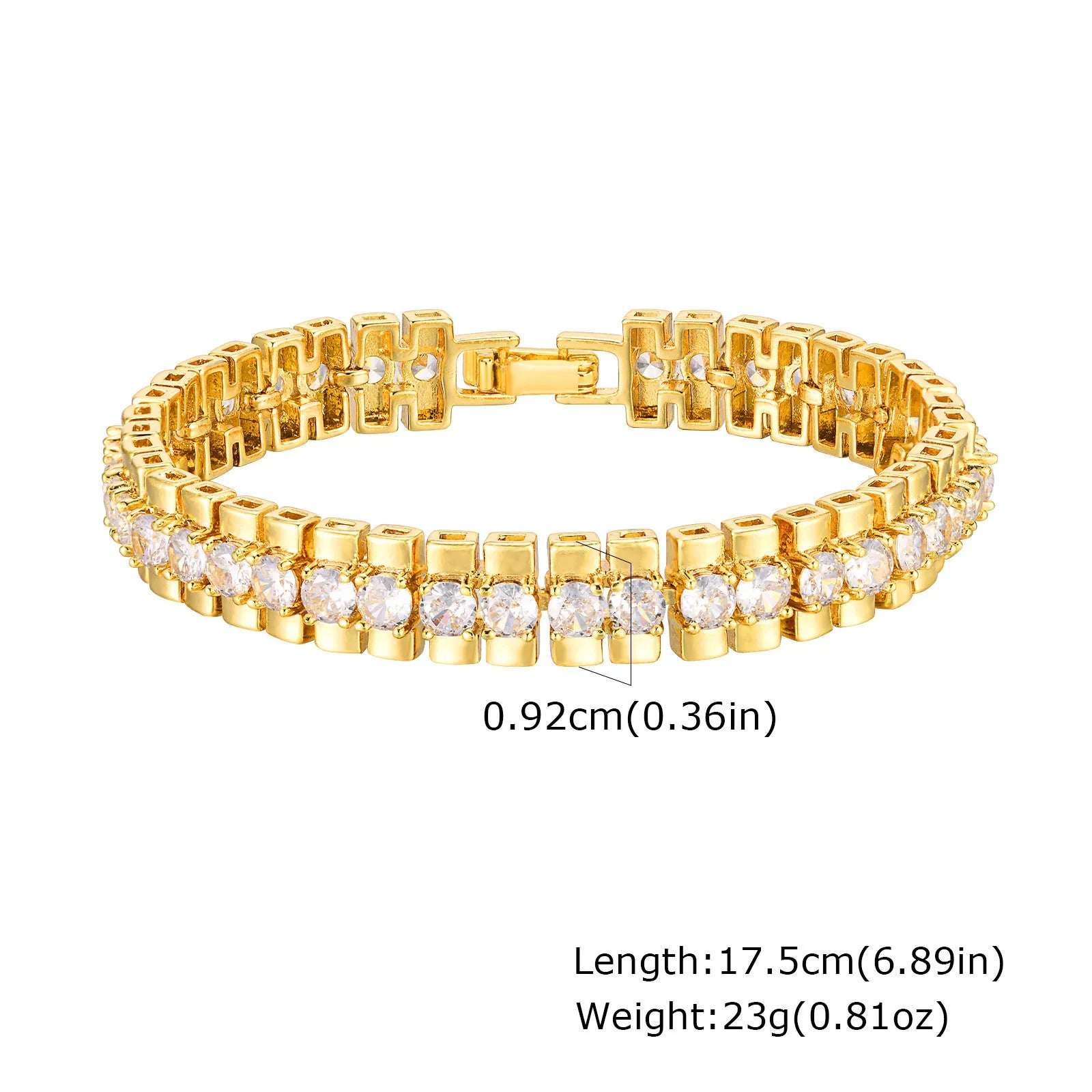 سوار سلسلة مشبك ورق مطلي ذهب 14K