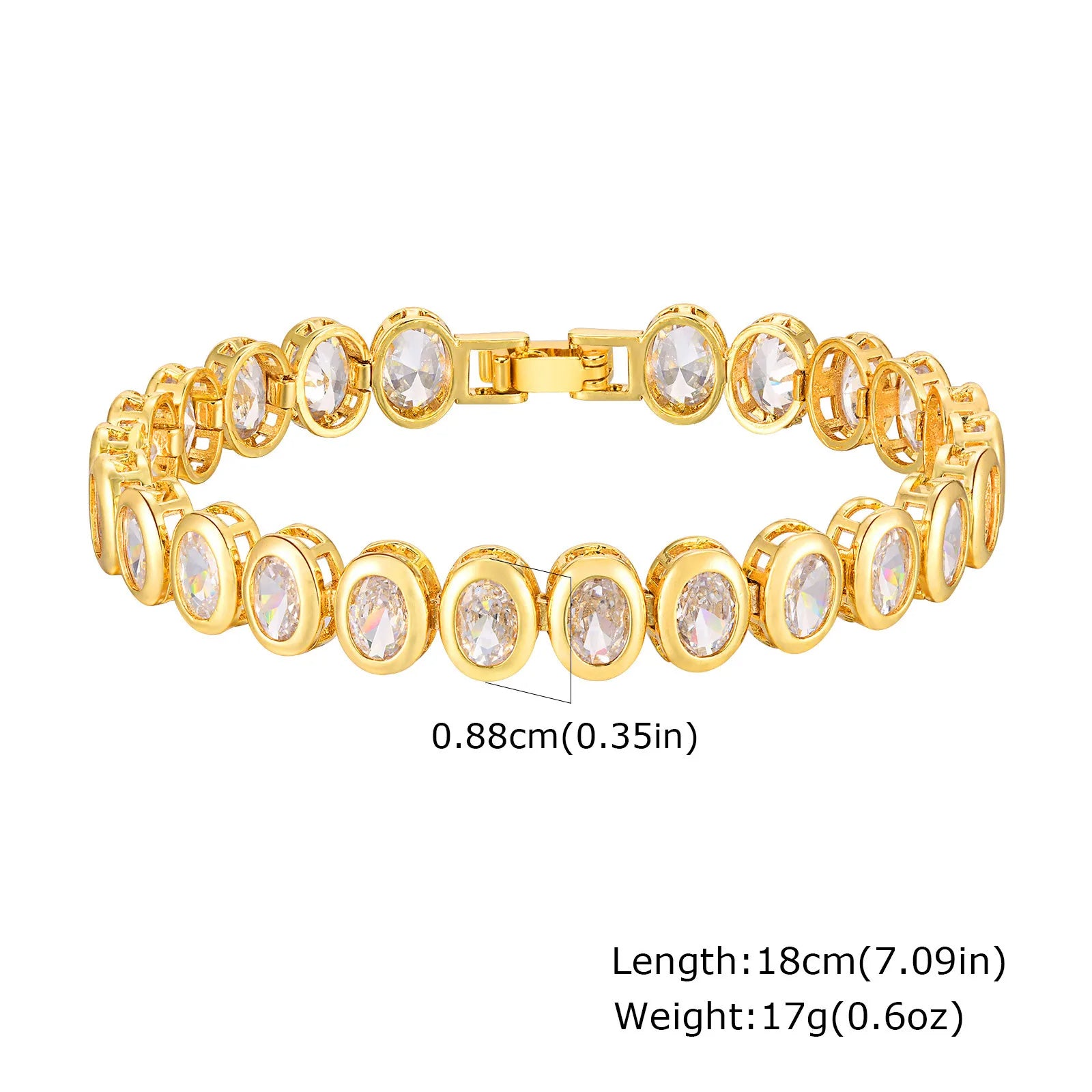 سوار سلسلة مشبك ورق مطلي ذهب 14K